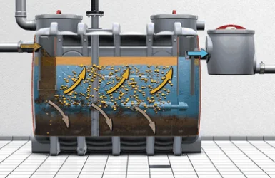 Установка жироуловителя подземного
